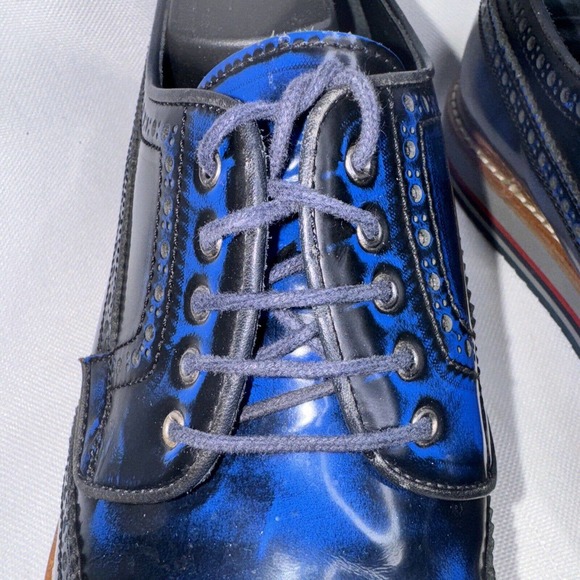 Jared Lang Wingtip Leather Royal Blue Oxford Dress Lace Up Shoes Loafer Men 44 main image 6